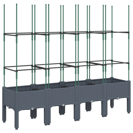 Fioriera Giardino con Traliccio Grigio Blu 160x40x142,5 cm PP