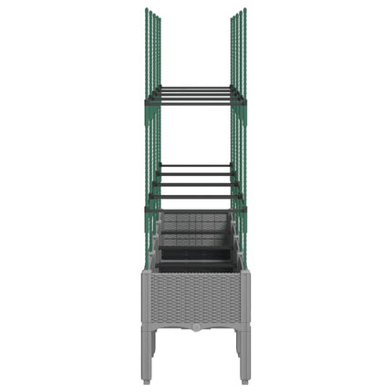 Fioriera Giardino con Traliccio Grigio Chiaro 160x40x142,5cm PP