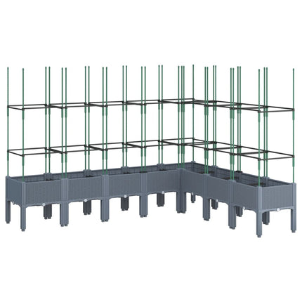 Fioriera Giardino con Traliccio Grigio Blu 200x160x142,5 cm PP
