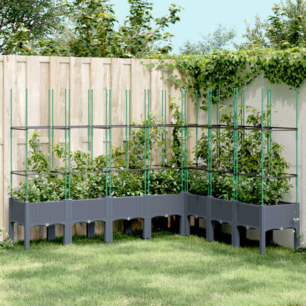 Fioriera Giardino con Traliccio Grigio Blu 200x160x142,5 cm PP