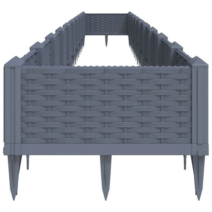 Fioriera Giardino Picchetti Grigio Blu 362,5x42,5x28,5 cm PP