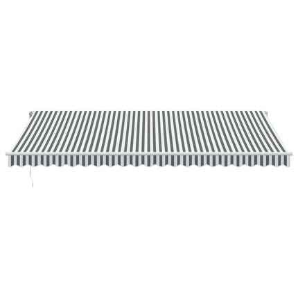 Tenda Retrattile Manuale con LED Antracite/ Bianco 500x300 cm
