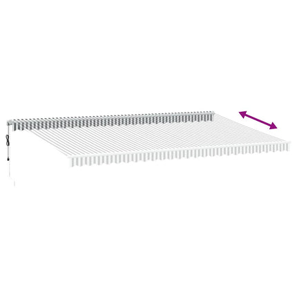 Tenda Retrattile Automatica LED Antracite e Bianco 600x300 cm