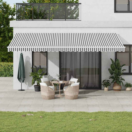 Tenda Retrattile Automatica LED Antracite e Bianco 600x300 cm