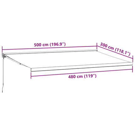 Tenda Retrattile Antracite e Bianca 5x3 m Tessuto e Alluminio