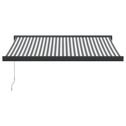 Tenda da Sole Antracite e Bianca 3x2,5 m Tessuto e Alluminio