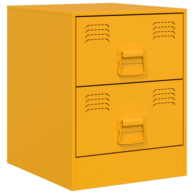 Comodino Giallo 34,5x39x44 cm in Acciaio