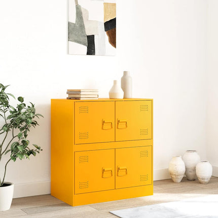 Credenza Giallo Senape 67x39x73 cm in Acciaio