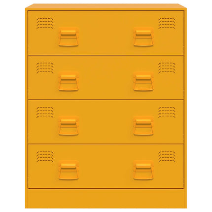 Credenza Giallo Senape 67x39x83 cm in Acciaio