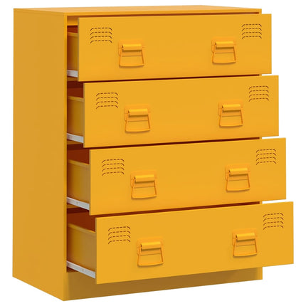 Credenza Giallo Senape 67x39x83 cm in Acciaio