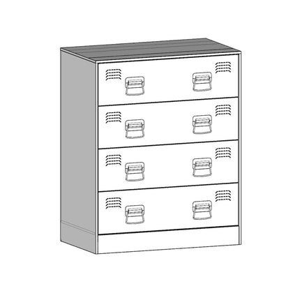 Credenza Giallo Senape 67x39x83 cm in Acciaio