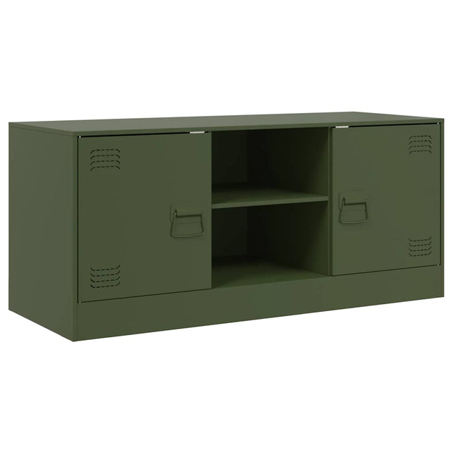 Mobile TV Verde Oliva 99x39x44 cm in Acciaio
