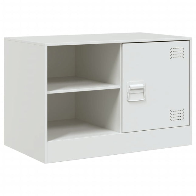 Mobile Porta TV Bianco 67x39x44 cm in Acciaio