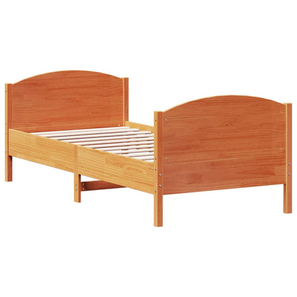 Letto senza Materasso Marrone Cera 90x200 cm Legno di Pino