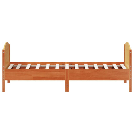 Letto senza Materasso Marrone Cera 90x190 cm in Legno di Pino