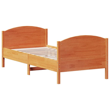 Letto senza Materasso Marrone Cera 90x190 cm in Legno di Pino