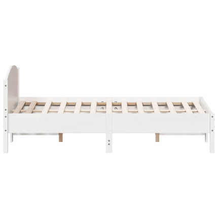 Letto senza Materasso Bianco 135x190 cm Legno Massello di Pino