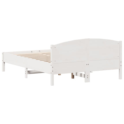 Letto senza Materasso Bianco 135x190 cm Legno Massello di Pino