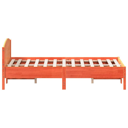 Letto senza Materasso Marrone Cera 135x190 cm in Legno di Pino