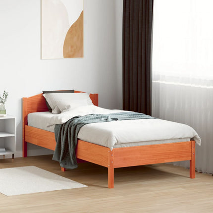 Letto senza Materasso Marrone Cera 75x190 cm in Legno di Pino