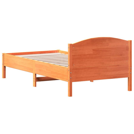 Letto senza Materasso Marrone Cera 75x190 cm in Legno di Pino