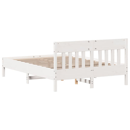 Letto senza Materasso Bianco 120x200 cm Legno Massello di Pino