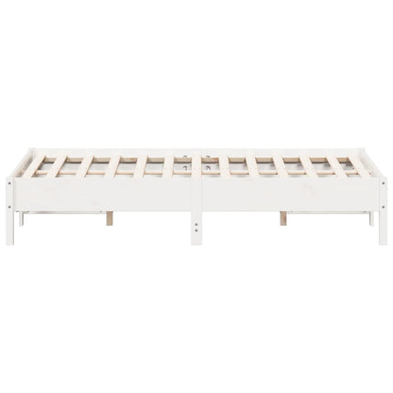 Letto senza Materasso Bianco 160x200 cm Legno Massello di Pino