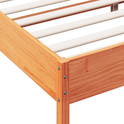 Letto senza Materasso Marrone Cera 135x190 cm in Legno di Pino