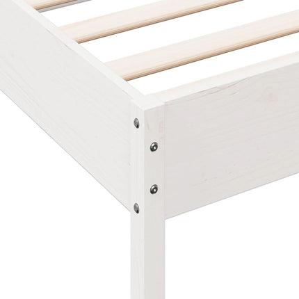 Letto senza Materasso Bianco 75x190 in Legno Massello di Pino