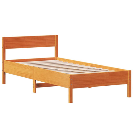 Letto senza Materasso Marrone Cera 90x200 cm Legno di Pino