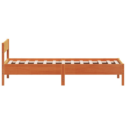 Letto senza Materasso Marrone Cera 75x190 cm in Legno di Pino