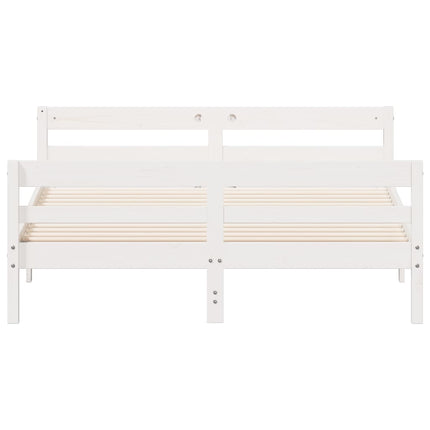 Letto senza Materasso Bianco 120x200 cm Legno Massello di Pino
