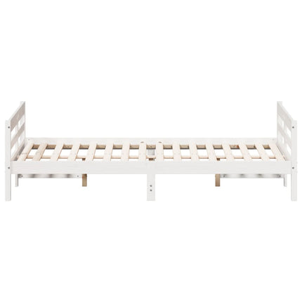 Letto senza Materasso Bianco 120x200 cm Legno Massello di Pino
