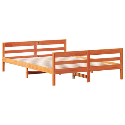 Letto senza Materasso Marrone Cera 120x200 cm in Legno di Pino