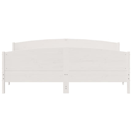 Giroletto senza Materasso Bianco 180x200 cm Legno Massello Pino
