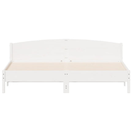 Giroletto senza Materasso Bianco 180x200 cm Legno Massello Pino