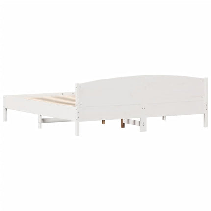 Giroletto senza Materasso Bianco 180x200 cm Legno Massello Pino