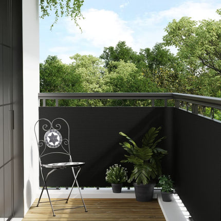 Paravento da Balcone Nero 400x80 cm in Polyrattan