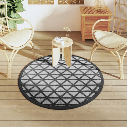 Tappeto da Esterni ARAKIL Nero Ã˜120 cm in PP
