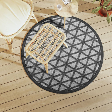 Tappeto da Esterni ARAKIL Nero Ã˜120 cm in PP