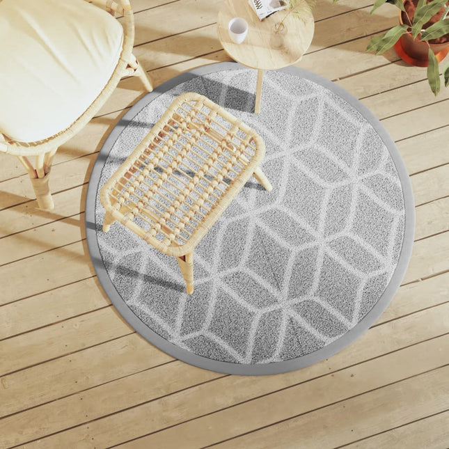 Tappeto da Esterno ARAKIL Grigio Ã˜120 cm in PP