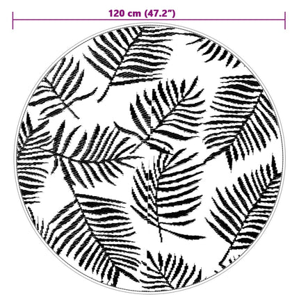 Tappeto da Esterni ARAKIL Bianco e Nero Ø120 cm in PP