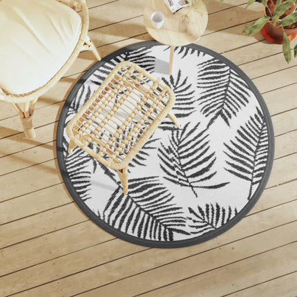 Tappeto da Esterni ARAKIL Bianco e Nero Ø120 cm in PP