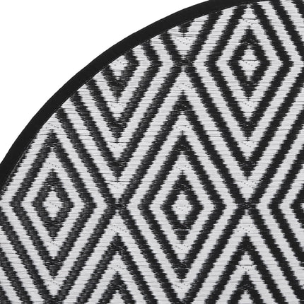 Tappeto da Esterni ARAKIL Bianco e Nero Ã˜200 cm in PP