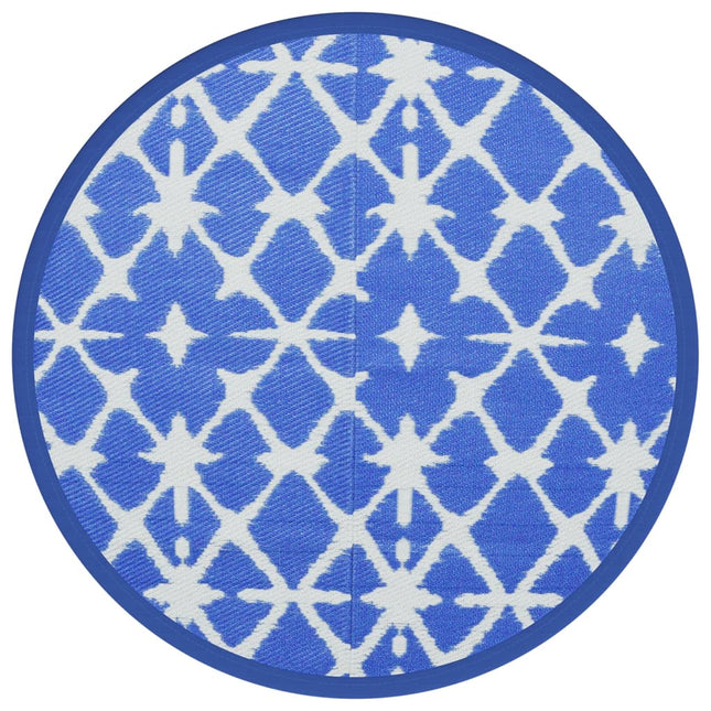 Tappeto da Esterno ARAKIL Blu e Bianco Ã˜120 cm in PP