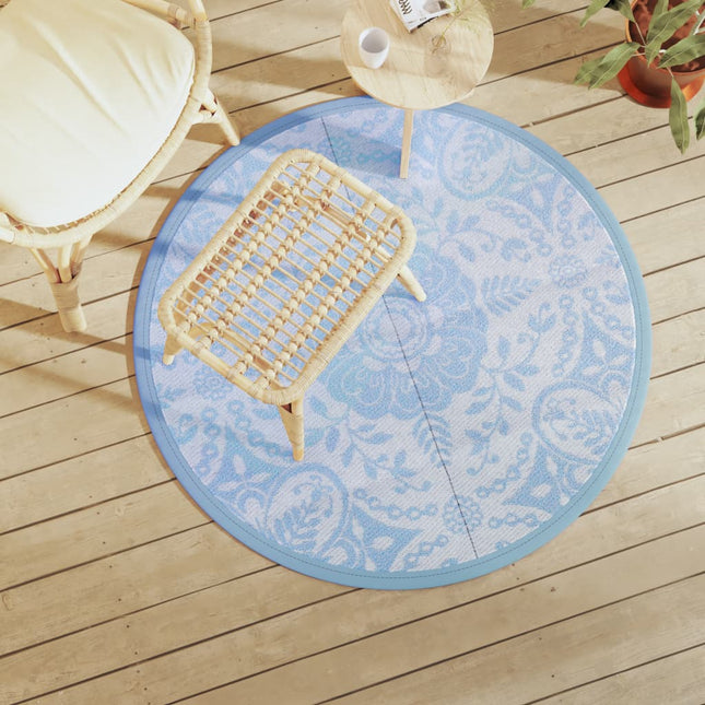 Tappeto da Esterni ARAKIL Blu Baby Ø120 cm in PP