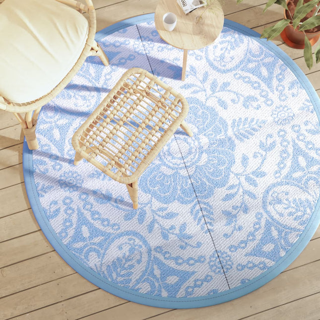 Tappeto da Esterni ARAKIL Blu Baby Ø160 cm in PP