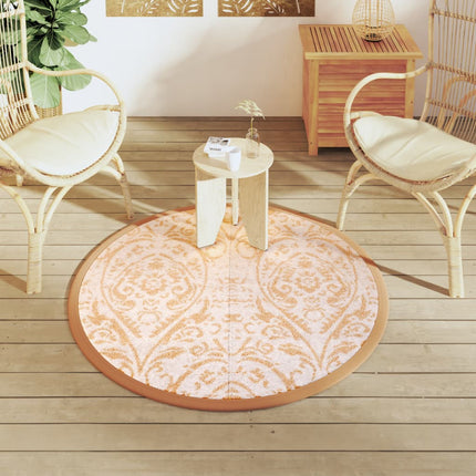 Tappeto da Esterno ARAKIL Arancione e Bianco Ø120 cm in PP