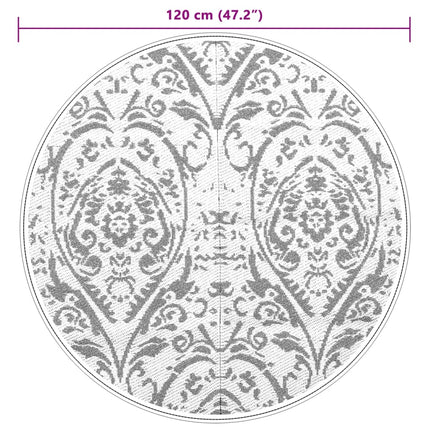 Tappeto da Esterno ARAKIL Arancione e Bianco Ø120 cm in PP
