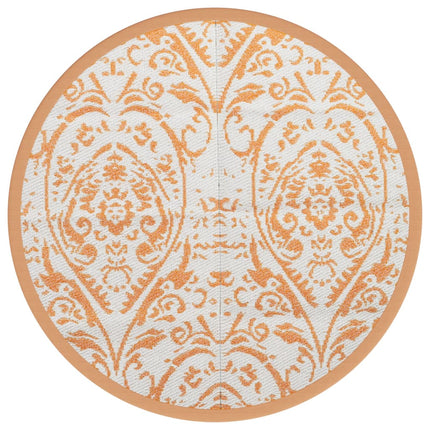 Tappeto da Esterno ARAKIL Arancione e Bianco Ø160 cm in PP